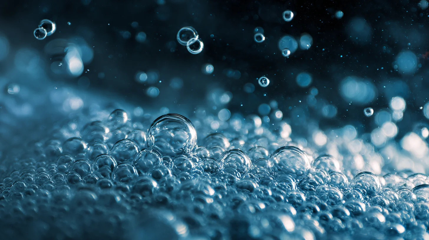 Protein skimmer bubbles in water